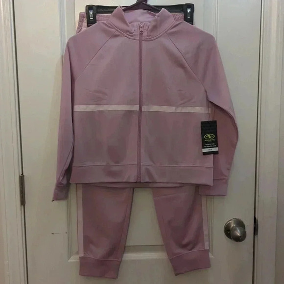 Athletic Works Girls Two-Tone Sweat Jacket & jogger Pants - Picture 4 of 11